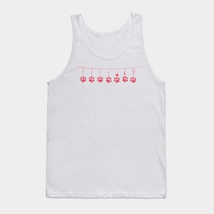Hanging red doodle paw Tank Top